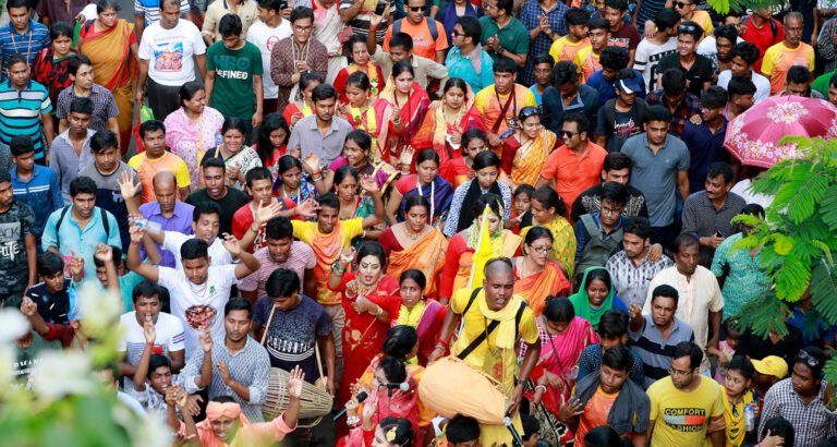Scene of a crowded public space